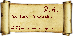 Pschierer Alexandra névjegykártya